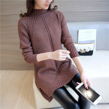 Suéter largo y cálido para mujer, con diseño simple Jersey de punto a la moda, de buena elasticidad, de punto, oferta 2024 - compra barato