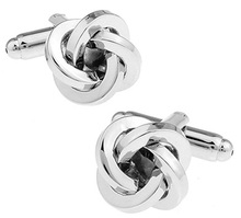 Men Gift Copper Cuff Links Novelty  Metal Knot Design Silver Color Copper Cuff Links Wholesale&retail 2024 - buy cheap