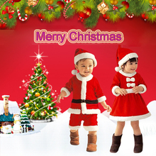 Velvet Boys Girls Red Santa Claus Costume Christmas Party Gift Cosplay Clothes Hat Set for Kids Children dressed up Clothing 2024 - buy cheap