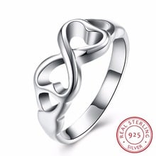 Lekani  Fashion Infinite Love Jewelry Solid 925 Sterling Silver Ring With Clear Cubic Zirconia Classic Wedding Women 2024 - buy cheap