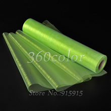 Light Green Sheer Organza Roll 25Meters x 29cm Wedding party Decoration Chair Bow Sash Table Runner Swag 2024 - buy cheap