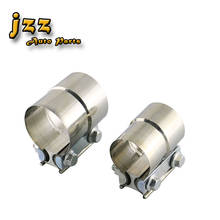 JZZ stainless steel 201 2'' 2.5'' Exhaust Band Clamp Lap Joint Clamps for muffler catback 1mm thickness bolts free shipping 2024 - buy cheap