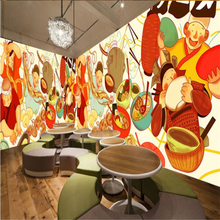 beibehang Large Custom 3D Wallpaper Hand Painted Japanese Ramen Hotel Snack Bar Restaurant Decorative Painting 2024 - buy cheap