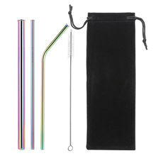 Upgrade Version Prevent Scratches Mouth Metal Reusable Straw Stainless Steel Straw Drinking Straw Wholesale With Cleaner Brush 2024 - buy cheap