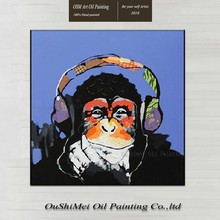 100% Hand Painted Oil Painting Abstract Animal Paintings Funny Monkey Painting For Living Room Decor Wall Artwork Pictures 2024 - buy cheap