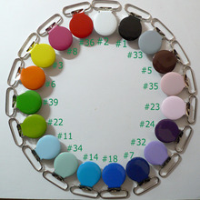 190pcs 1'' 25mm 19 Colors Assorted Enamel Round Shape Suspender Clips 2024 - buy cheap