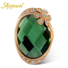 Ajojwel-anillos grandes de cristal para mujer, color verde/gris/champán, bisutería para disfraz, regalos de joyería 2024 - compra barato