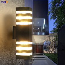 Современный Уличный настенный светильник IWHD, лампа для ворот, балкон, сада, крыльца, уличсветильник щение, водонепроницаемые настенные лампы, IP65, Buitenlamp 2024 - купить недорого
