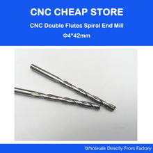 10pcs Carbide End Mill 4mm CNC Router Cutters Double/Two Flute Spiral Bits 42mm for Acrylic, PVC, MDF, Wood 2024 - buy cheap