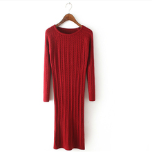 Women Long Sweater Dress 2020 Spring Sexy Slim Bodycon Dresses Brief Knitted DressElastic Skinny Split Dress DR458 2024 - buy cheap