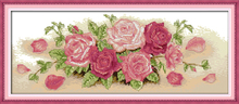 Pink rose (2) cross stitch kit flower 14ct printed fabric canvas stitching embroidery DIY handmade needlework 2024 - buy cheap