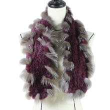 Hot Sale Women Winter Fur Scarves Handmade Genuine Rex Rabbit Fur Scarf Wrap Natural Fur Shawls Winter 2024 - buy cheap