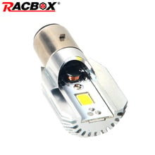 Racbox-lâmpada branca de led para farol de motocicleta, farol ba20d, h6, atv, luz de neblina, 6000k, 12v, 6w, 800lm, m2s 2024 - compre barato
