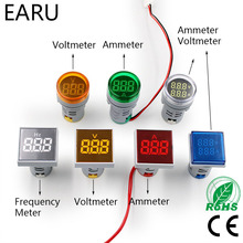 Voltímetro digital, amperímetro e medidor de voltagem com led, lâmpada indicadora, 22mm, ac 12-500v, 0a, 20-75hz 2024 - compre barato