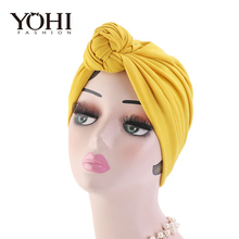 2019 New Women Turban Hat bohemian style jersey top knot turban african twist headwrap Ladies India Hat Hair Accessories 2024 - buy cheap