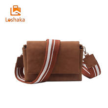 Loshaka Women PU Leather Shoulder Bag Designer Crossbody Bag Fashion Women Messenger Bags with Colorful Strap 2018 Spring New 2024 - buy cheap
