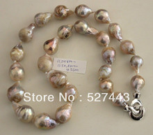 Wholesale free shipping >>NATURAL COLOR 18MM KASUMI PEARL NECKLACE 45CM 2024 - buy cheap