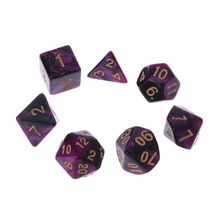 7 Pcs Acrylic Dice Black Purple Gold Points D4 D6 D8 D10 D12 D20 KTV Bar Nightclub Entertainment Tools Adult Toys 2024 - buy cheap