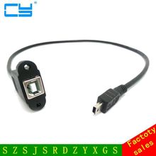 Mini USB 5pin Male to USB B Female panel mount type Cable 50cm with screws mini usb 5pin Print Extended line Cable 2024 - buy cheap
