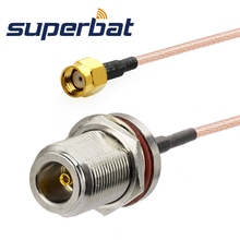 Superbat N Female Jack Bulkhead O-ring to RP-SMA Male(female in) Pigtail Cable RG316 15cm 2024 - buy cheap