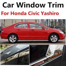 Бесплатная доставка Нержавеющая сталь Оконные Планки для Honda Civic Yashiro украшение оконной рамы отделка без центрального столба 2024 - купить недорого