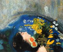 Pintura figurativa famosa de arte de pared Ophelia, 1903 por Odilon Redon, decoración del hogar, lienzo, pintura al óleo pintada a mano, alta calidad 2024 - compra barato