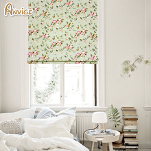 Anvige Pastoral Flower Rose Printed Roman Shade Rollor Blind Window Curtains For Living Room 2024 - buy cheap
