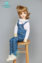 Clothes for doll fit 1/4 43cm BJD doll clothes Fashion denim strap pants 2024 - buy cheap