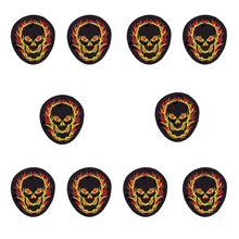 Fire Skull Patch Badge for Punk Clothing Iron on Applique Men Sweater Craft Stripe Sew Embroidery Patches for Trousers 10 PCS 2024 - buy cheap