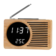 Reloj despertador Digital de mesa, Radio FM, despertador de mesita de noche, Wecker de bambú Digital de escritorio, pantalla LED, Control de sonido, novedad de 2019 2024 - compra barato