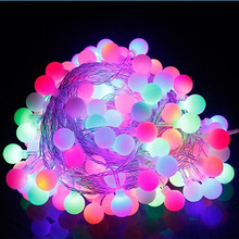 10M 60leds LED Ball String Lights Christmas Bulb Fairy Garlands Outdoor For Holiday Wedding Home New Year's Decor Lamp 2021 2024 - buy cheap