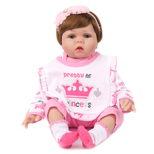 22 inch Silicone Reborn Baby Dolls Alive Lifelike Real Dolls Realistic Menina Babies Bebe Girl Toys Birthday Gift l.o.l NPKDOLL 2024 - buy cheap