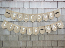 custom Welcome Little Man Gender Reveal baby shower burlap Banners nursery room sign party ladybug Buntings garlands Photo Prop 2024 - buy cheap