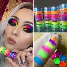 6colors/set Neon Pigment Nail Glitter Powder Dust 2g  Gradient 3D Ombre Pigments Manicure Nail Art Decorations 2024 - buy cheap