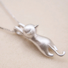 Pretty Cat Pendants 925 Sterling Silver  Necklace For Women/Girls Party Accessory Cute Animal Design Lady's Party Jewelry 2024 - buy cheap