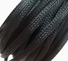 Free shiping High quality 10meters/lot Three wire encryption 18mm black expandable braided tube mesh woven PET braided tube 2024 - buy cheap