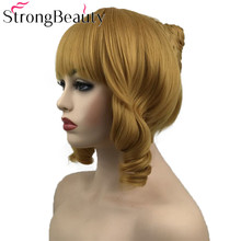 StrongBeauty-Peluca de cabello rizado sintético para mujer, peluca de Cosplay con moño trenzado 2024 - compra barato