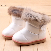 Winter Fashion child girls snow boots shoes warm plush soft bottom baby girls boots comfy kids leather winter snow boot for baby 2024 - buy cheap
