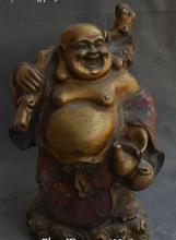 Cloisonne бронзовая 24K Золотая позолоченная статуя Будды 2024 - купить недорого