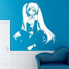 Anime Girl Vinyl Wall Decal Girl Long Hair Anime Japanese Cartoon Hair Salon Mural Wall Sticker Girls Bedroom Home Decoration 2024 - buy cheap
