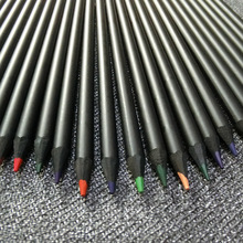12-color high quality black wood pencil sketch suit 12 wooden colored pencils, stationery for children and adolescents 2024 - buy cheap