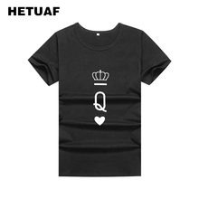 Hestuaf camiseta feminina com estampa hipster, casual, coroa imperial, q, amor, verão, 2018, camiseta feminina, camiseta feminina ulzzang 2024 - compre barato