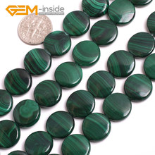 Malachite: 14MM Coin Shape Grade AA Chrysocolla Beads Natural Stone Beads loose Bead For jewelry Making Strand 15" wholesale!HOT 2024 - buy cheap