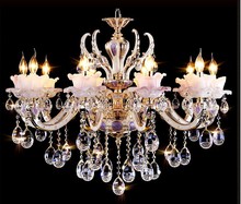 Lustre moderno europeu de cristal de zinco, luminária pendente de cristal, para sala de jantar, sala de estar, lâmpadas e14, lâmpada de vela 2024 - compre barato