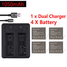 4Pcs PG1050 SJ4000 Camera battery +1 x Dual Charger For SJCAM SJ4000 SJ5000 SJ6000 SJ8000 M10 EKEN 4K H8 H9 H9R H8 PRO BATTERY 2024 - buy cheap