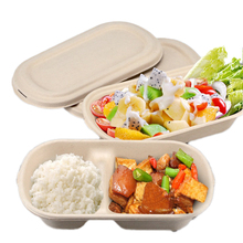 Lunch Box Food Tray Disposable Plate Takeout Box Wood Color Platycod Liquid Fast Food Tray Nontoxic Bowl  Package Tool 20pcs/set 2024 - buy cheap