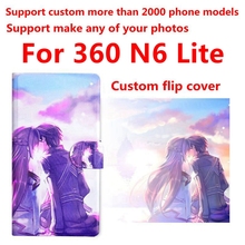 Capa com foto personalizada para telefones n6 lite, faça você mesmo, capa dobrável de couro pu com fotos para 360 2024 - compre barato