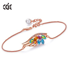 CDE Women Bracelets Embellished with Crystals Luxury Rose Gold Color Chain Link Bracelet Phoenix Wing Charms Gift 2024 - buy cheap