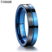 Tigrade 5 мм крутые синие титановые кольца полированные трендовые свадебные кольца для мужчин и женщин обручальные кольца получерные anillo hombre Party 2024 - купить недорого