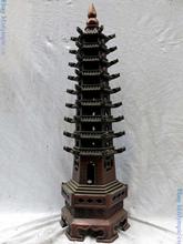 Escultura de bronce rojo, pagoda de dragón de cobre de China, estatua de prosperidad cultural 2024 - compra barato